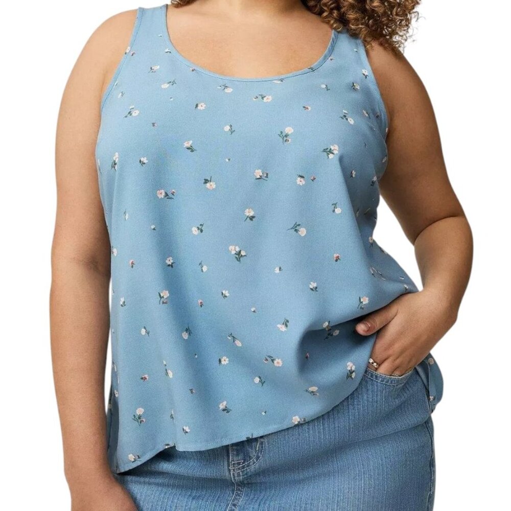 NWT Torrid Hi-Low Challis Tank Top Dusty Blue Women's Size 4XL‎ (Torrid Sz 4/26) - Picture 2 of 9